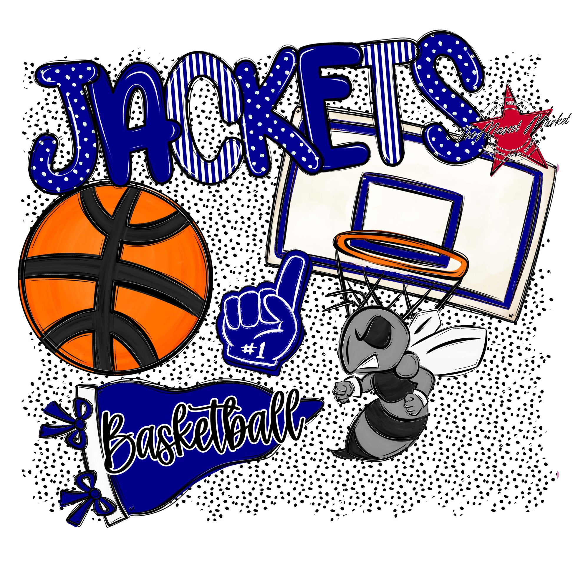 Jackets Basketball Spirit-Blue