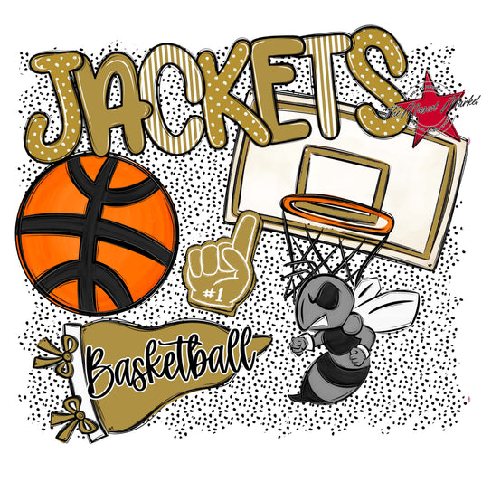 Jackets Basketball Spirit-Gold