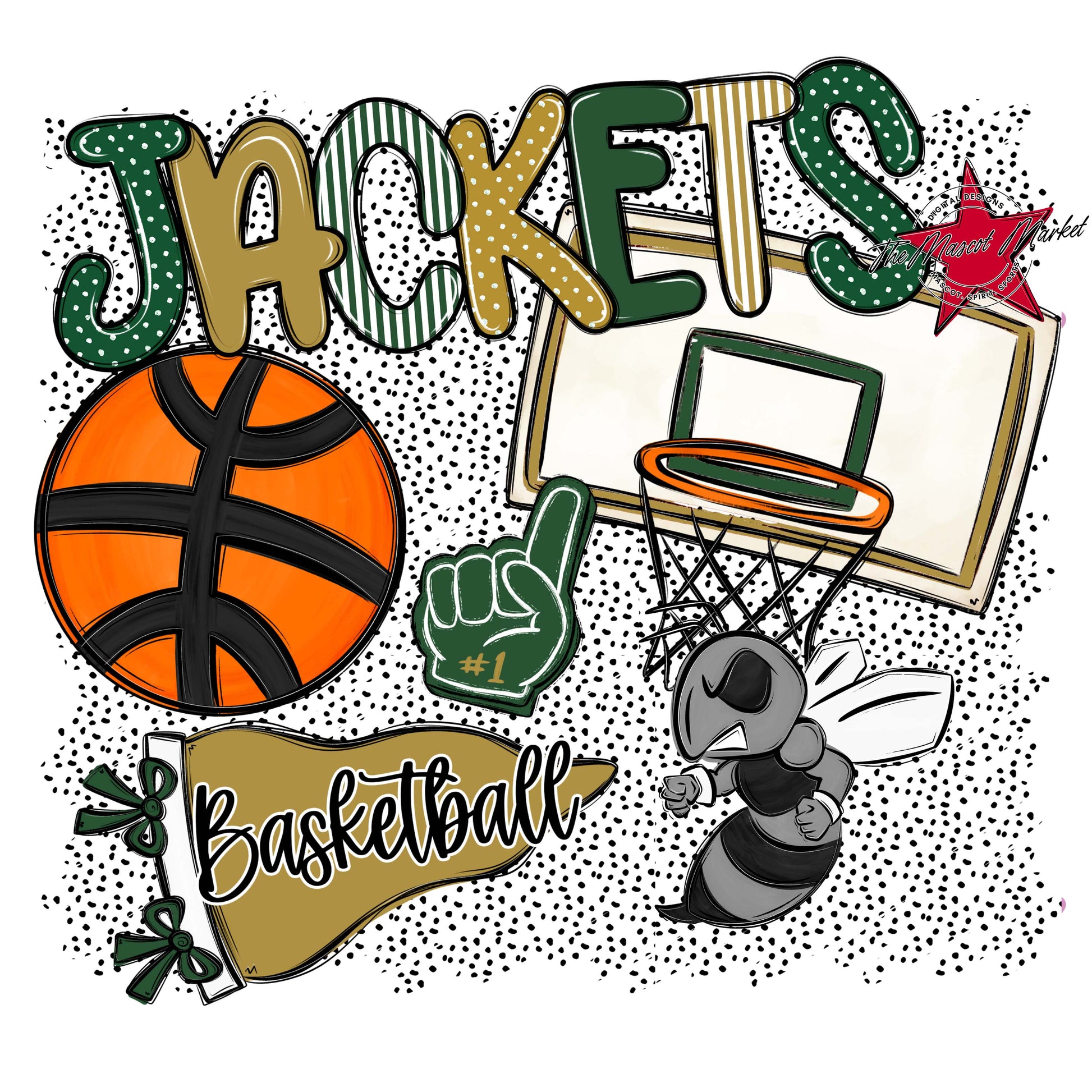 Jackets Basketball Spirit-Green & Gold