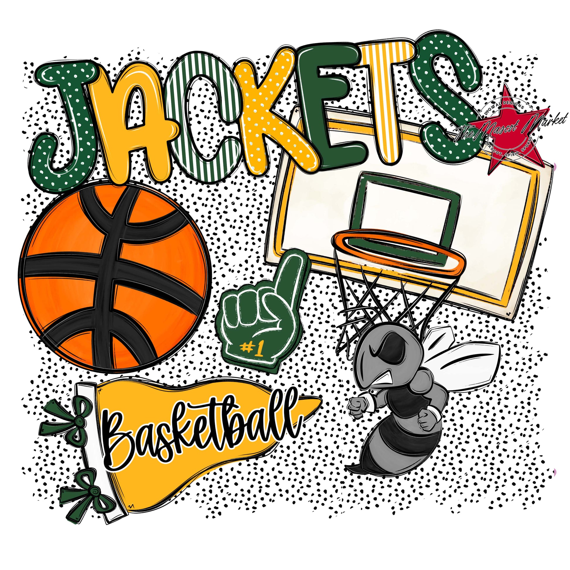 Jackets Basketball Spirit-Green & Yellow