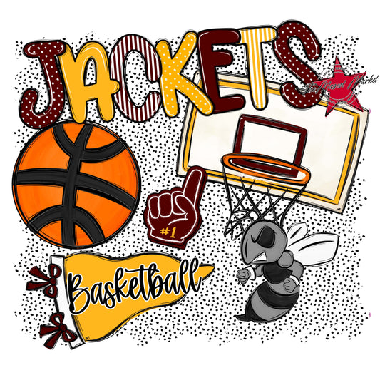 Jackets Basketball Spirit-Maroon & Yellow