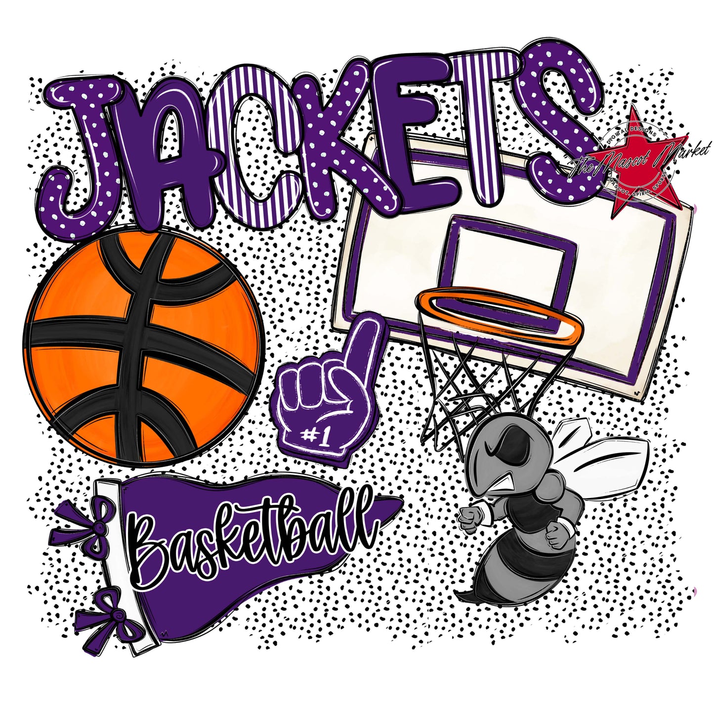 Jackets Basketball Spirit-Purple