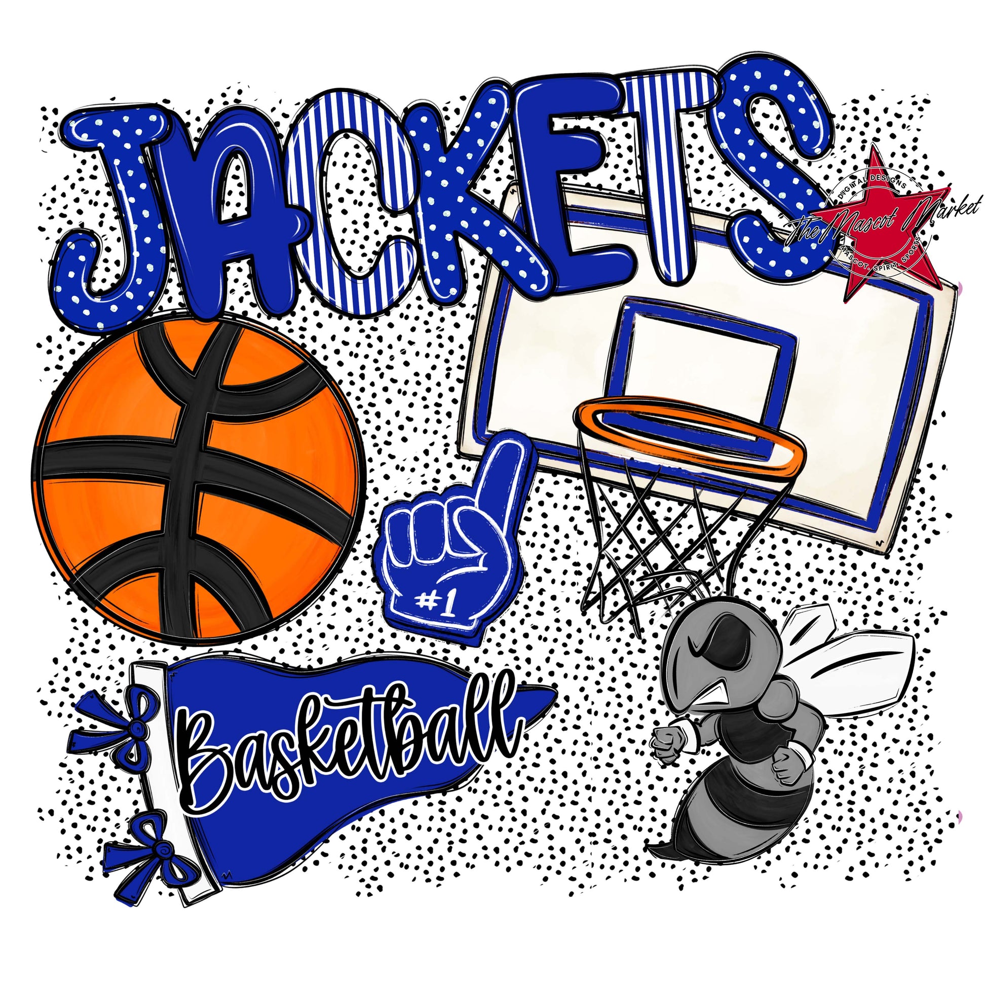 Jackets Basketball Spirit-Royal Blue