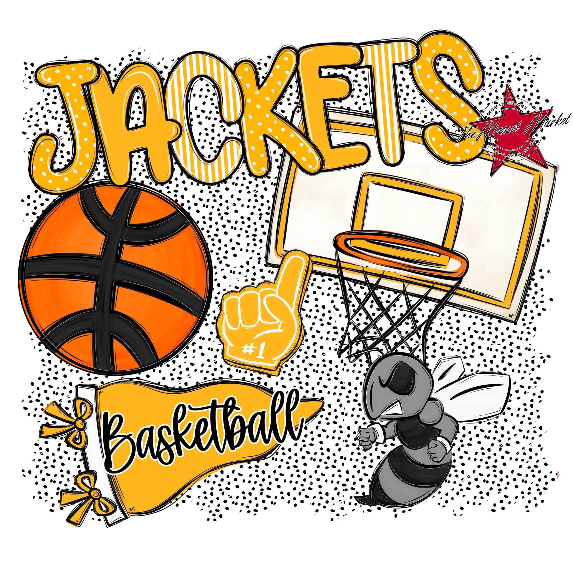 Jackets Basketball Spirit-Yellow