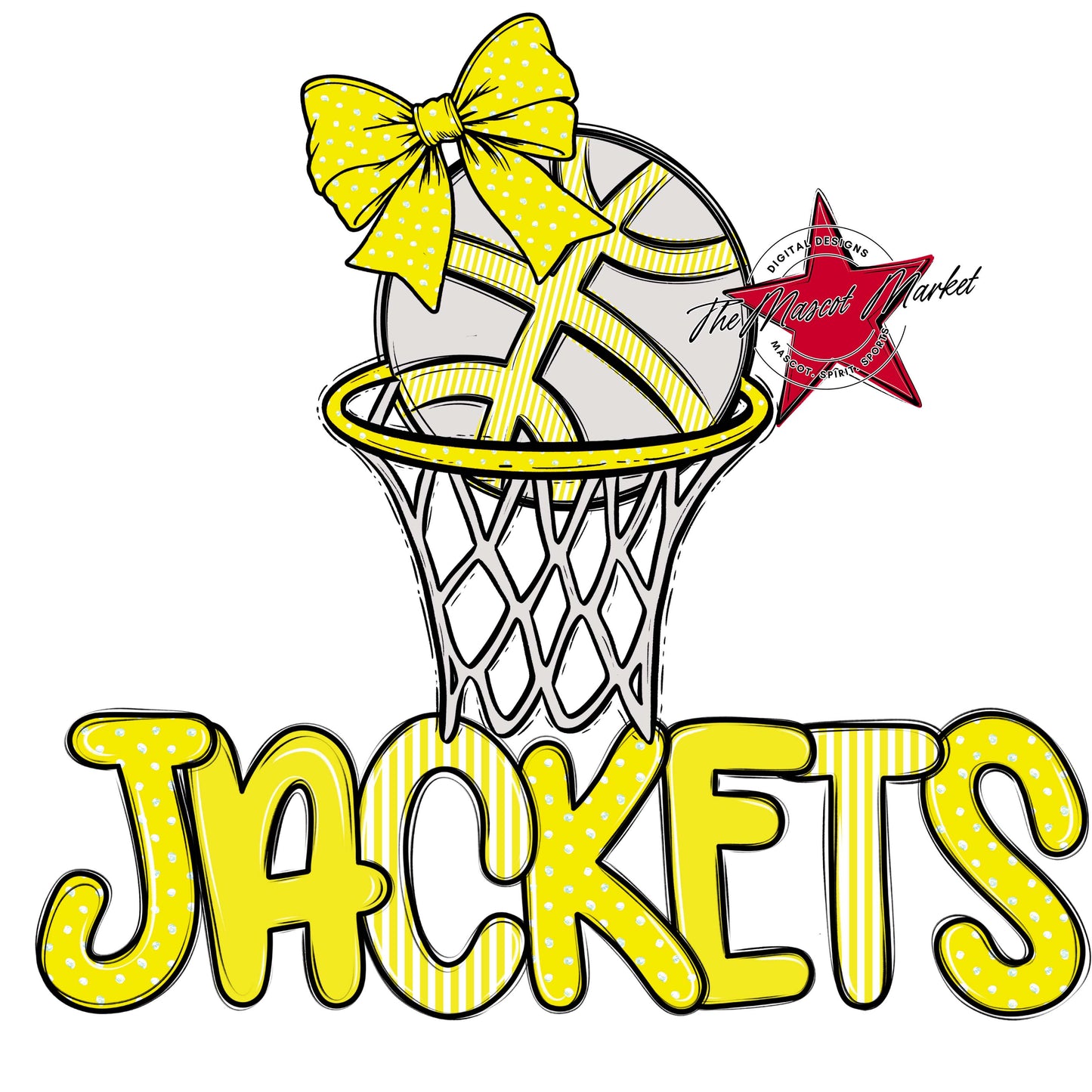 Jackets Basketball Spirit Design-Bright Yellow