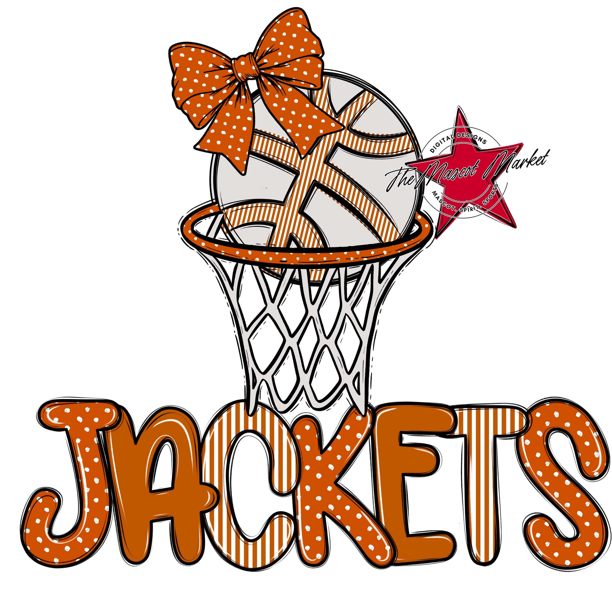 Jackets Basketball Spirit Design-Burnt Orange