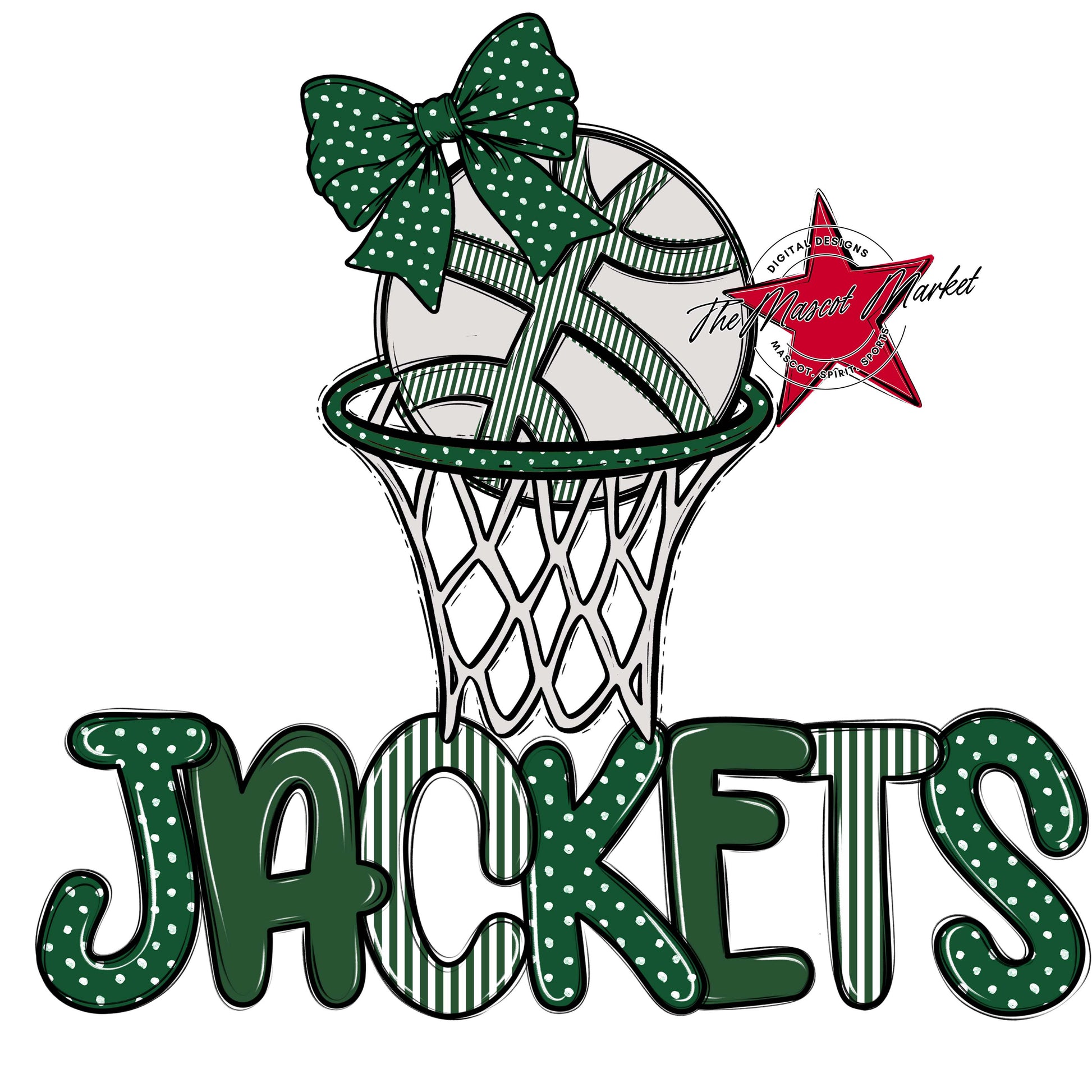 Jackets Basketball Spirit Design-Green