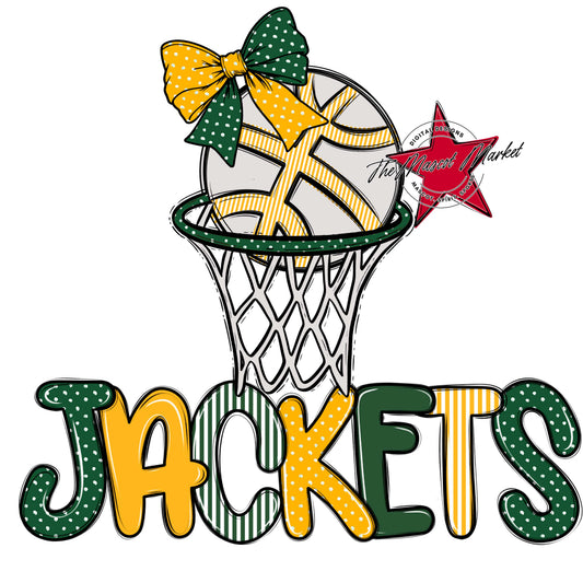 Jackets Basketball Spirit Design-Green & Yellow