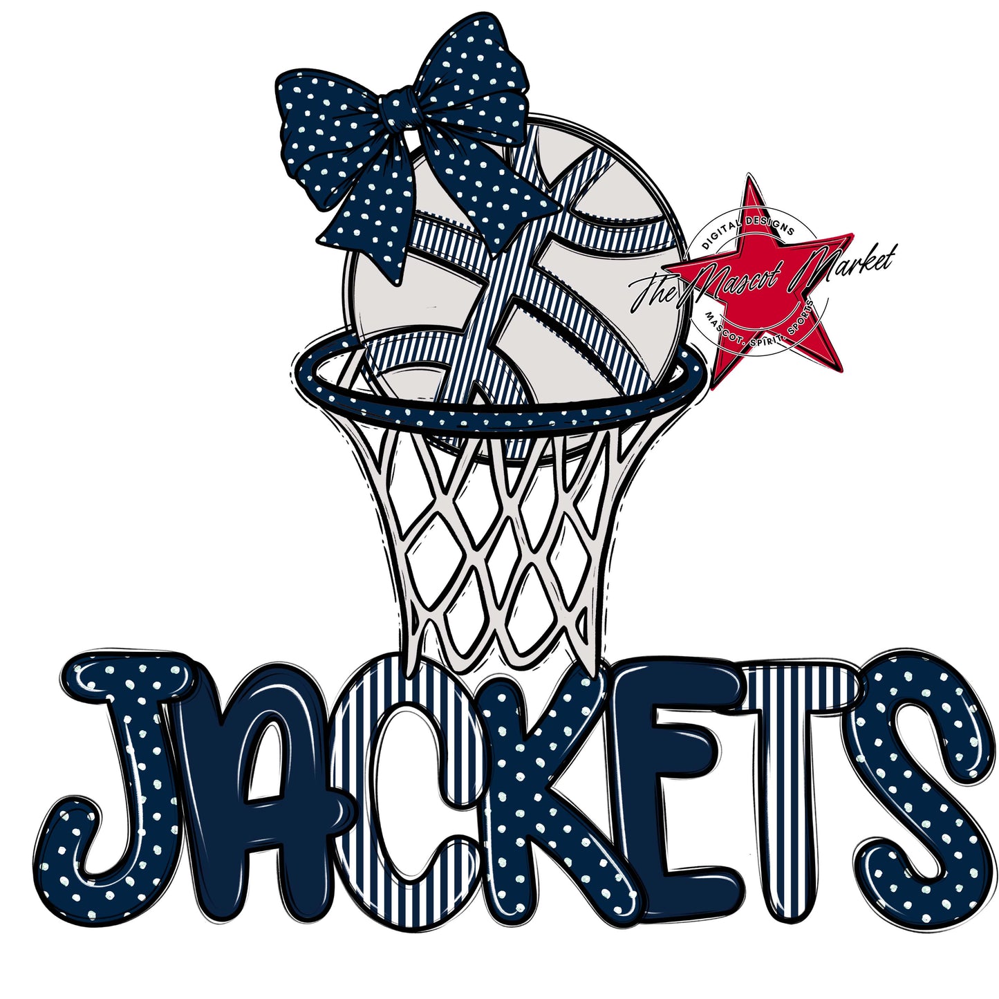 Jackets Basketball Spirit Design-Navy