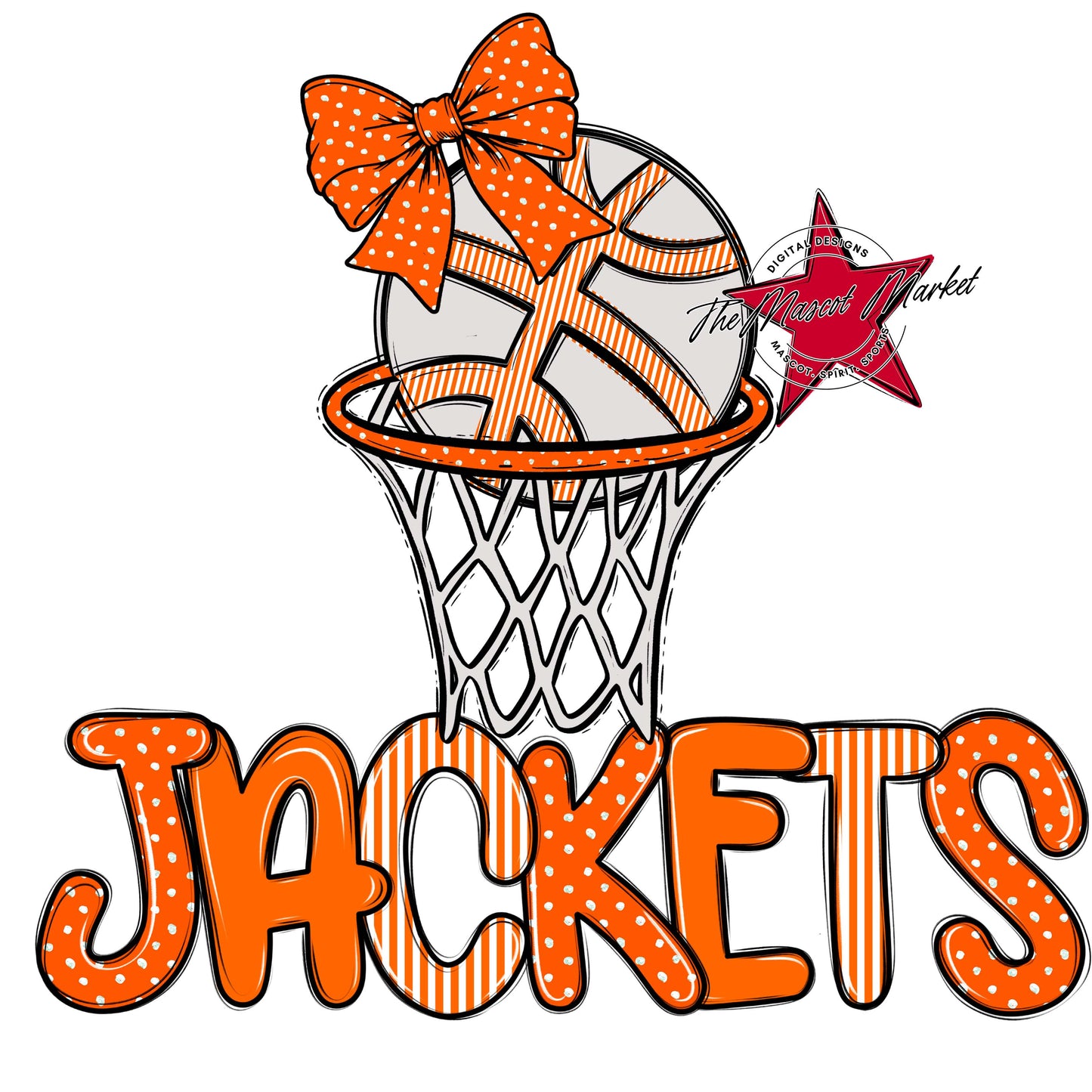 Jackets Basketball Spirit Design-Orange