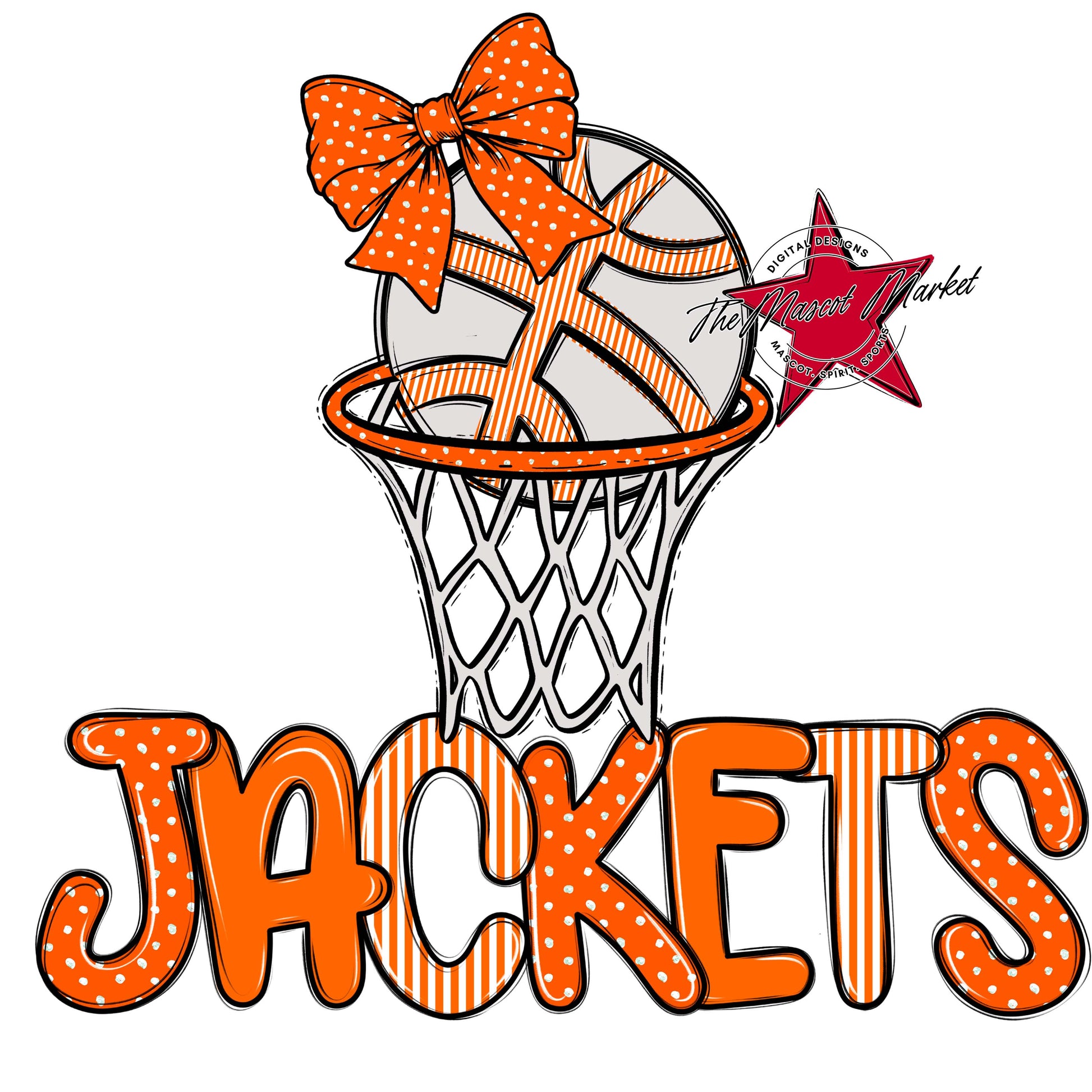 Jackets Basketball Spirit Design-Orange