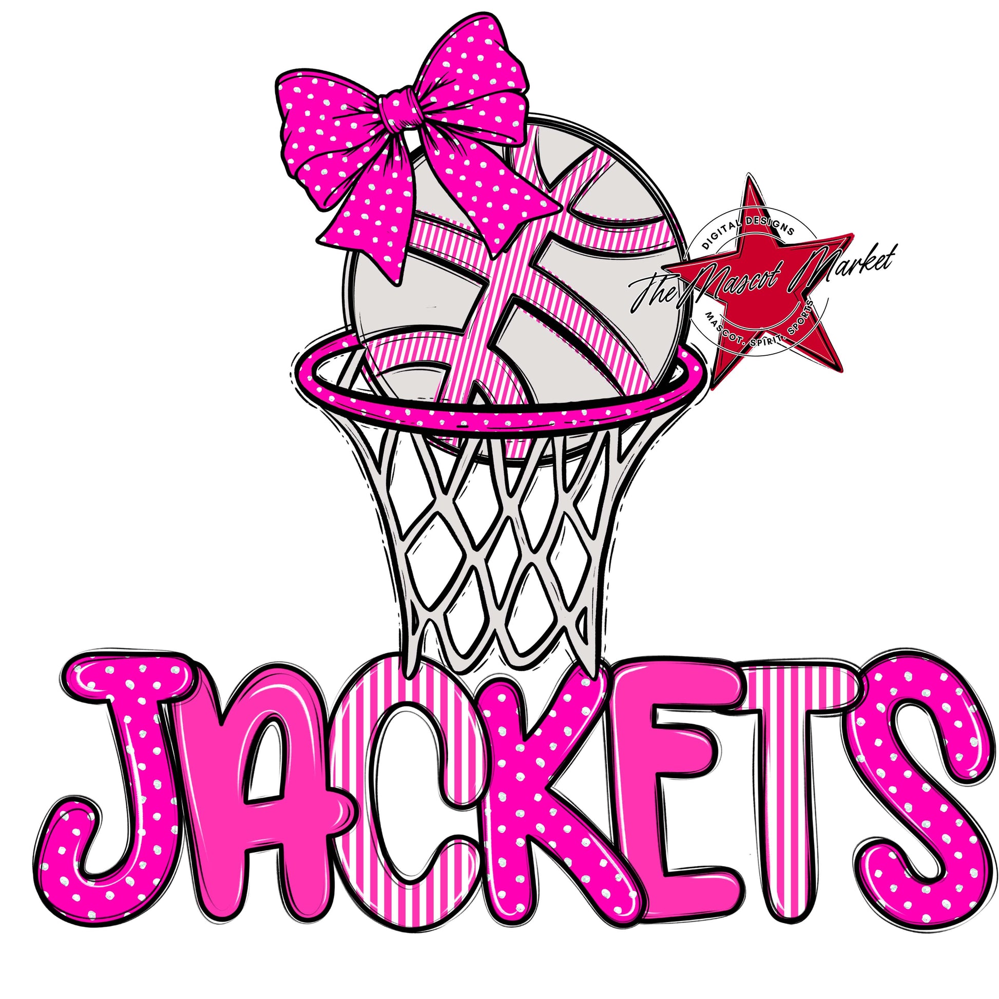 Jackets Basketball Spirit Design-Pink
