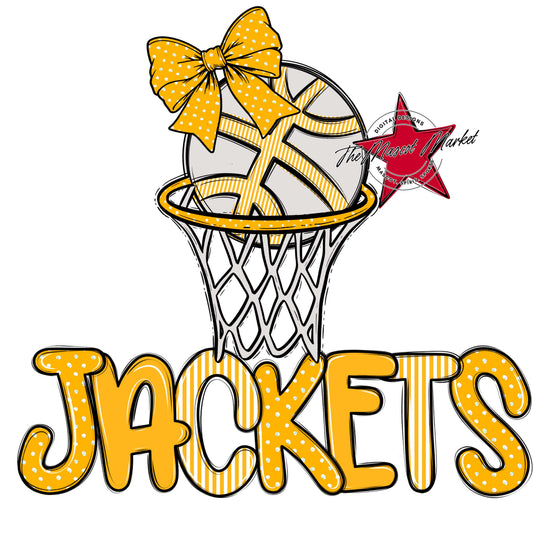 Jackets Basketball Spirit Design-Yellow