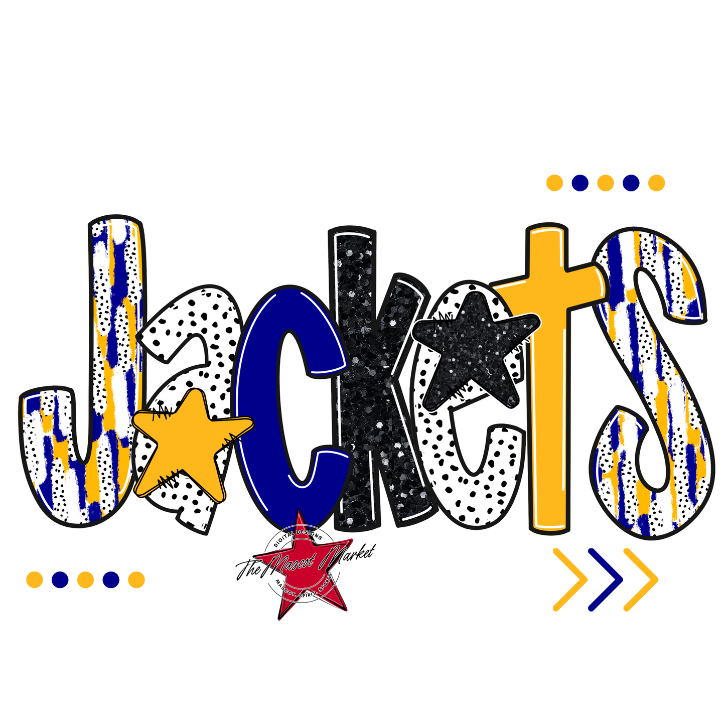 Jackets Brushstroke Alpha w Arrows-Blue-Yellow