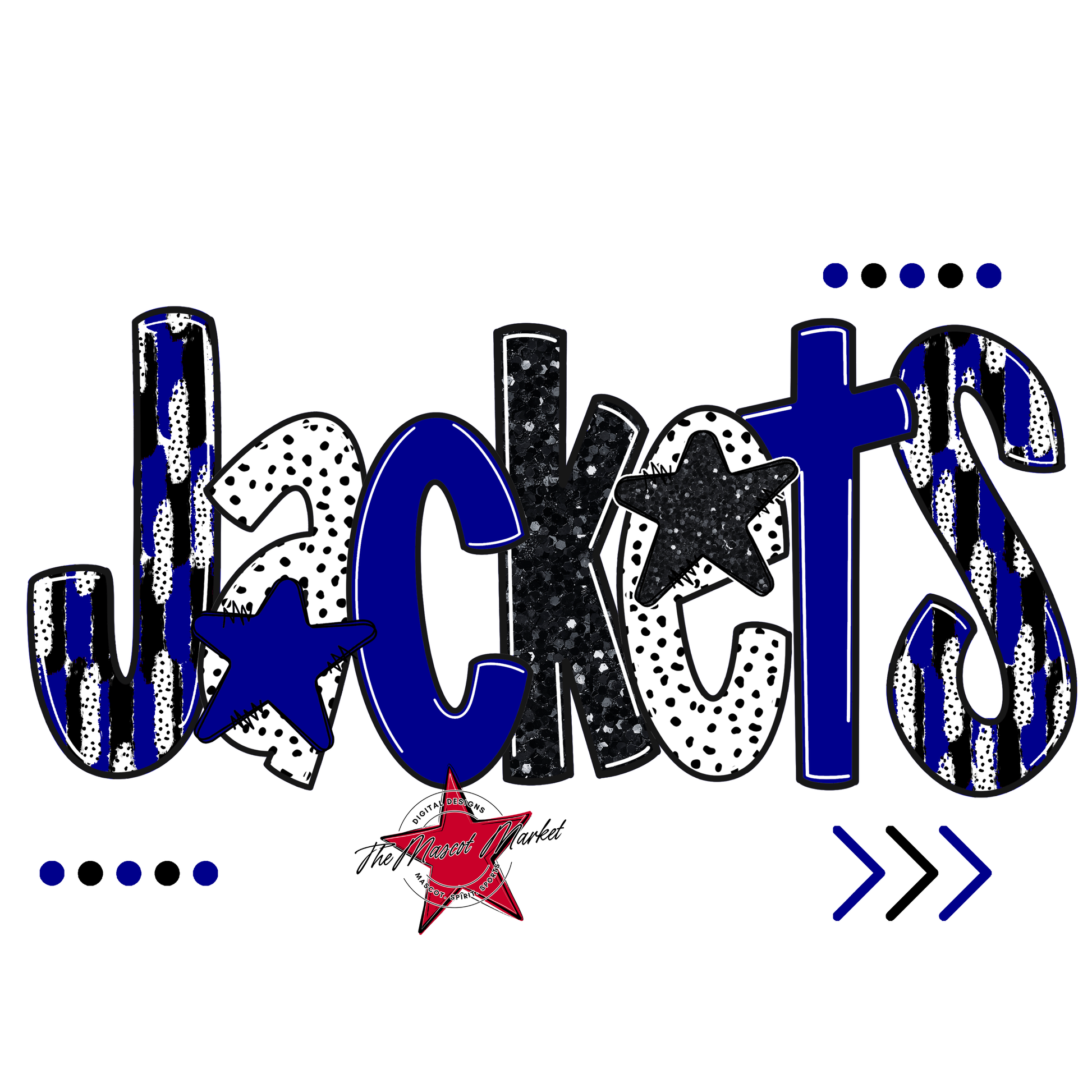 Jackets Brushstroke Alpha w Arrows-Blue