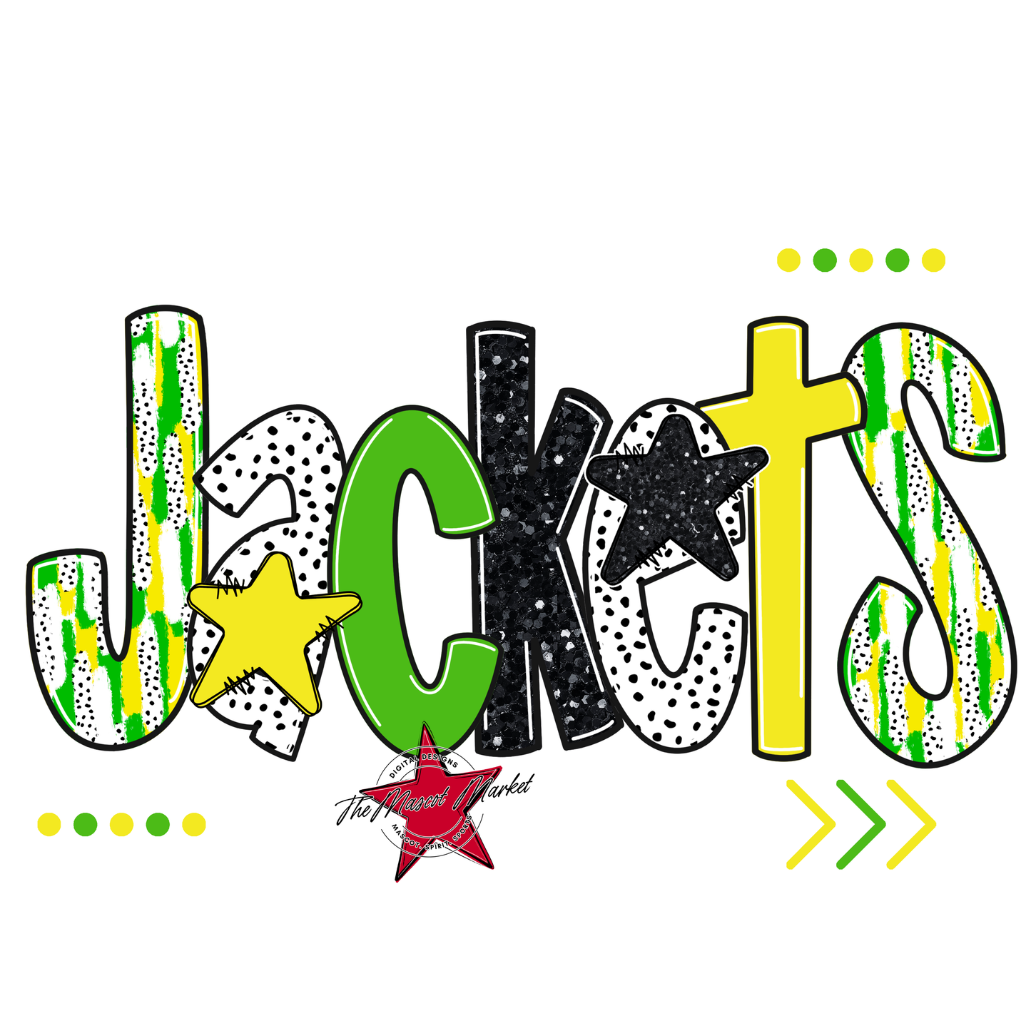 Jackets Brushstroke Alpha w Arrows-Bright Green-Bright Yellow