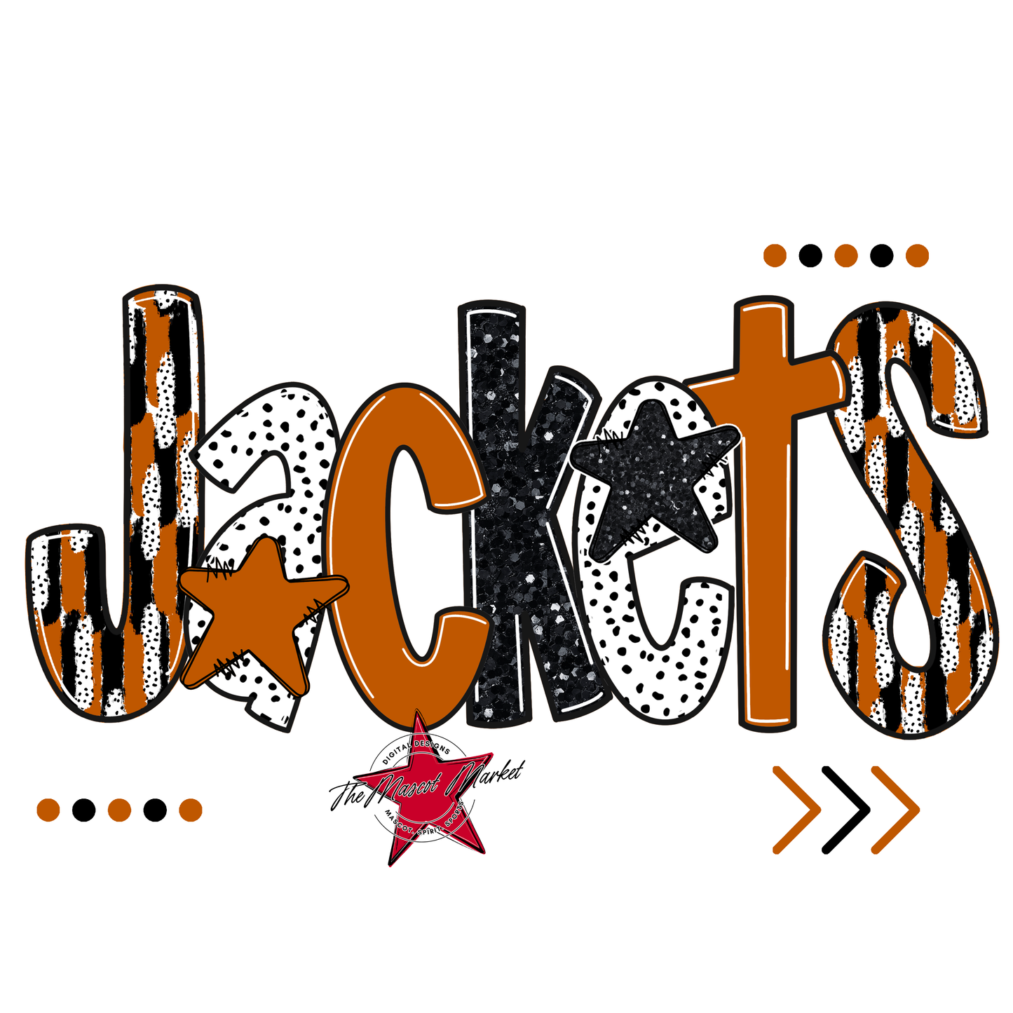 Jackets Brushstroke Alpha w Arrows-Burnt Orange