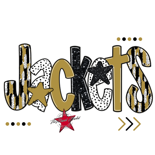 Jackets Brushstroke Alpha w Arrows-Gold