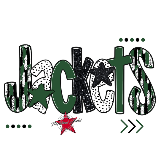 Jackets Brushstroke Alpha w Arrows-Green