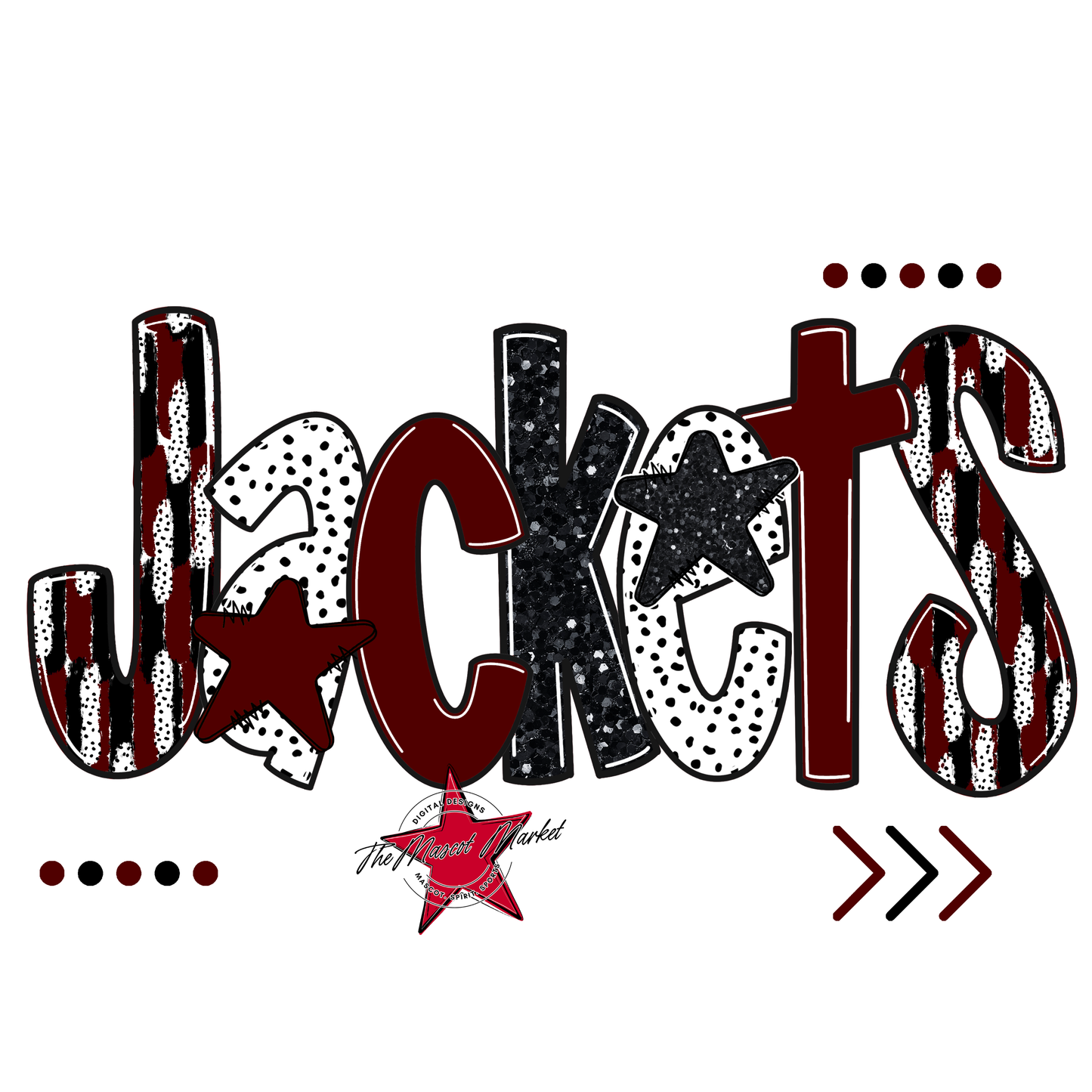 Jackets Brushstroke Alpha w Arrows-Maroon