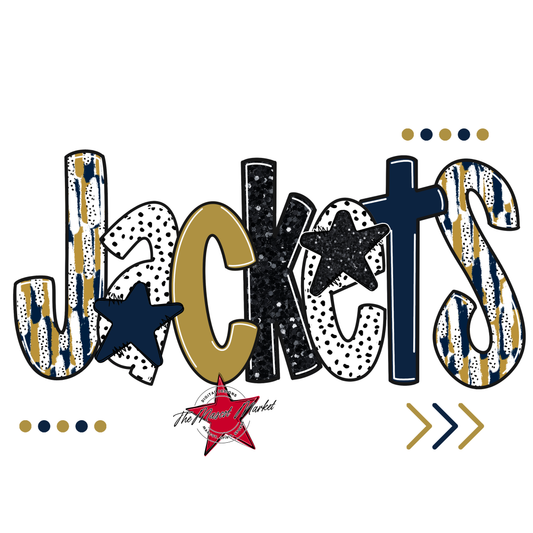 Jackets Brushstroke Alpha w Arrows-Navy-Gold