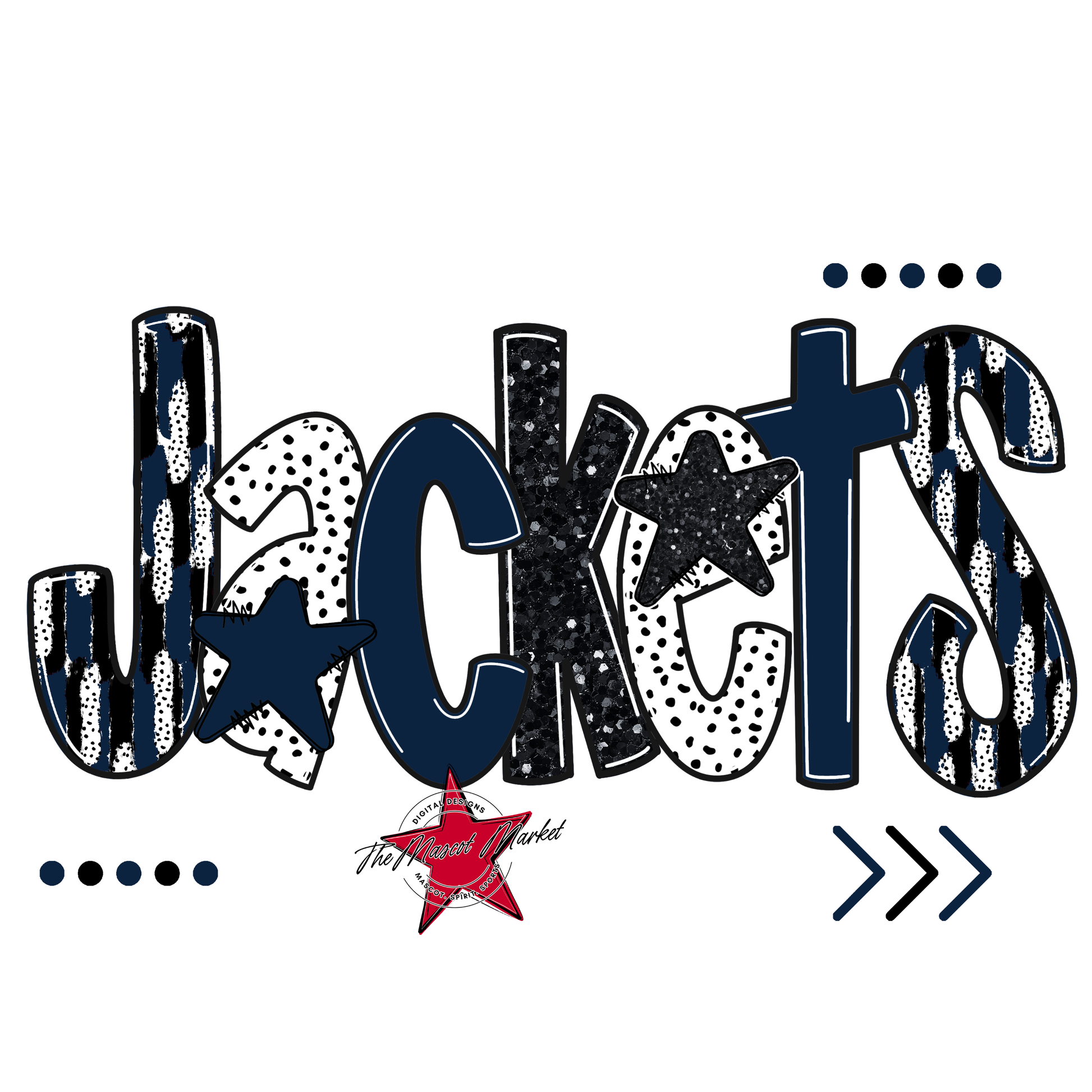 Jackets Brushstroke Alpha w Arrows-Navy