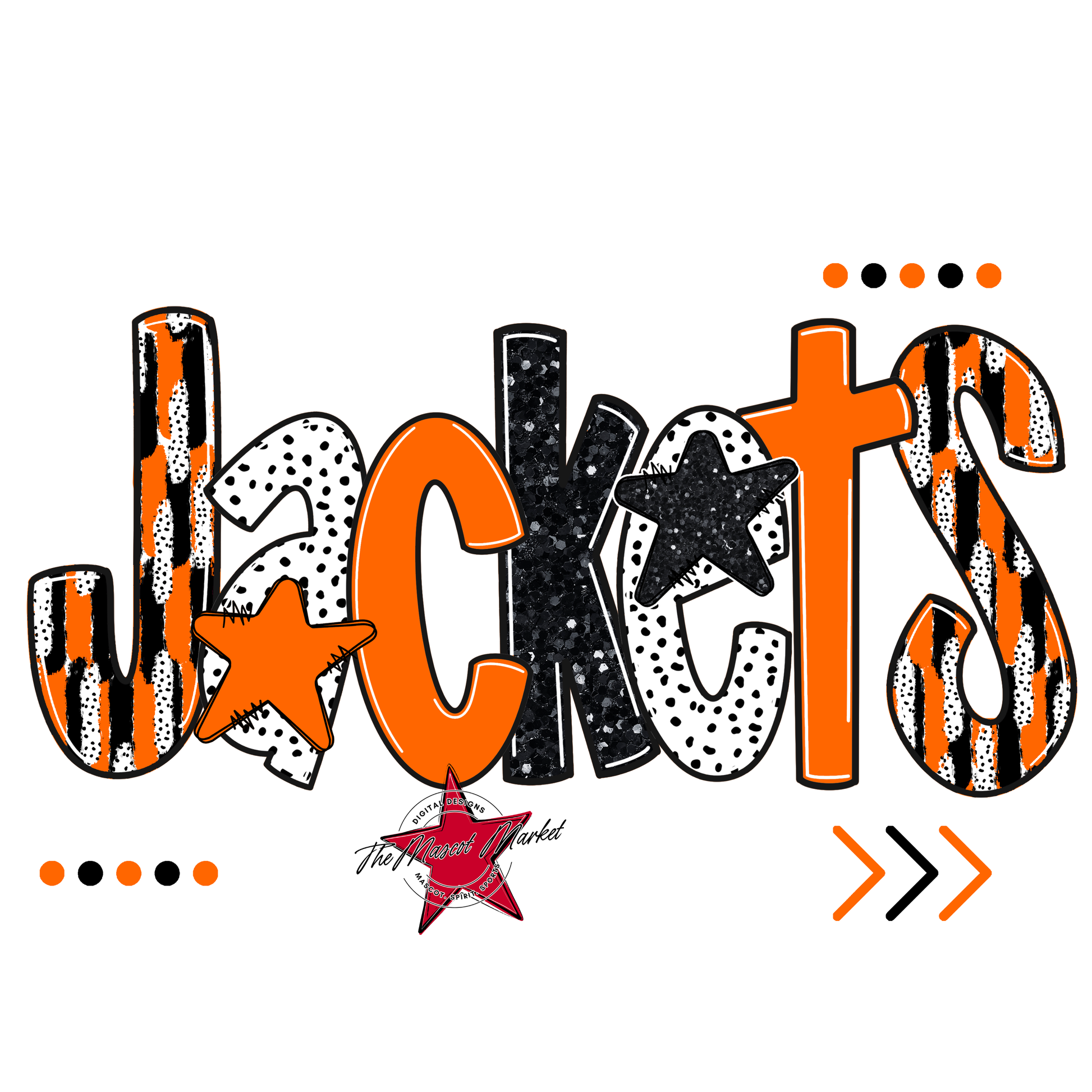 Jackets Brushstroke Alpha w Arrows-Orange