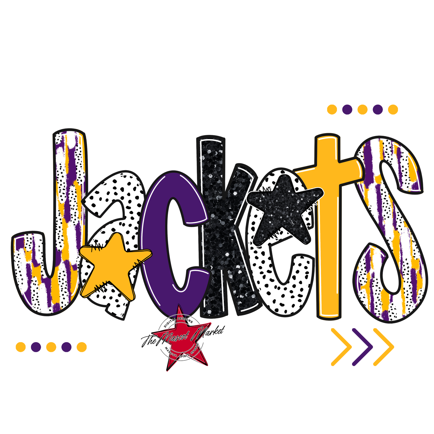 Jackets Brushstroke Alpha w Arrows-Purple-Yellow