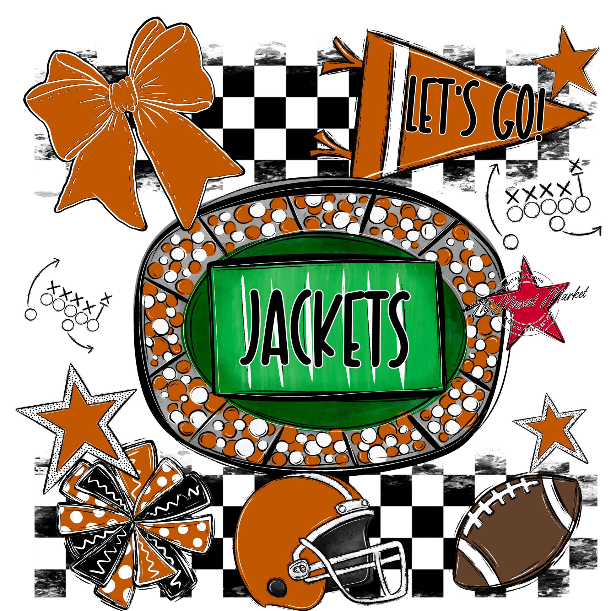 Jackets Checkers Spirit Design-Burnt Orange