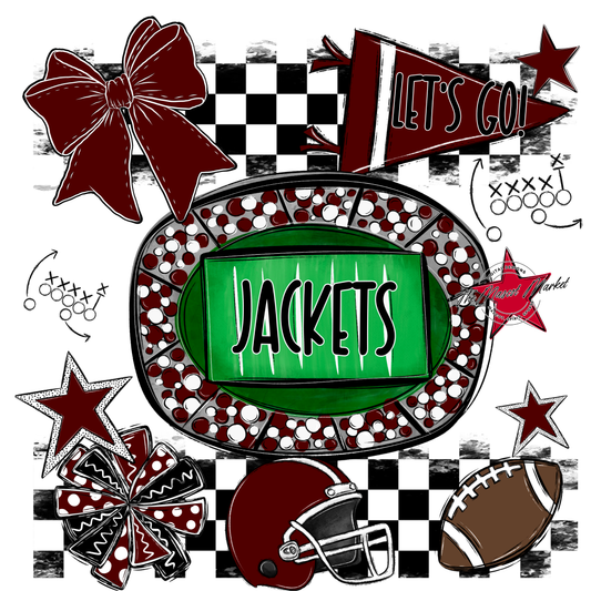 Jackets Checkers Spirit Design-Maroon