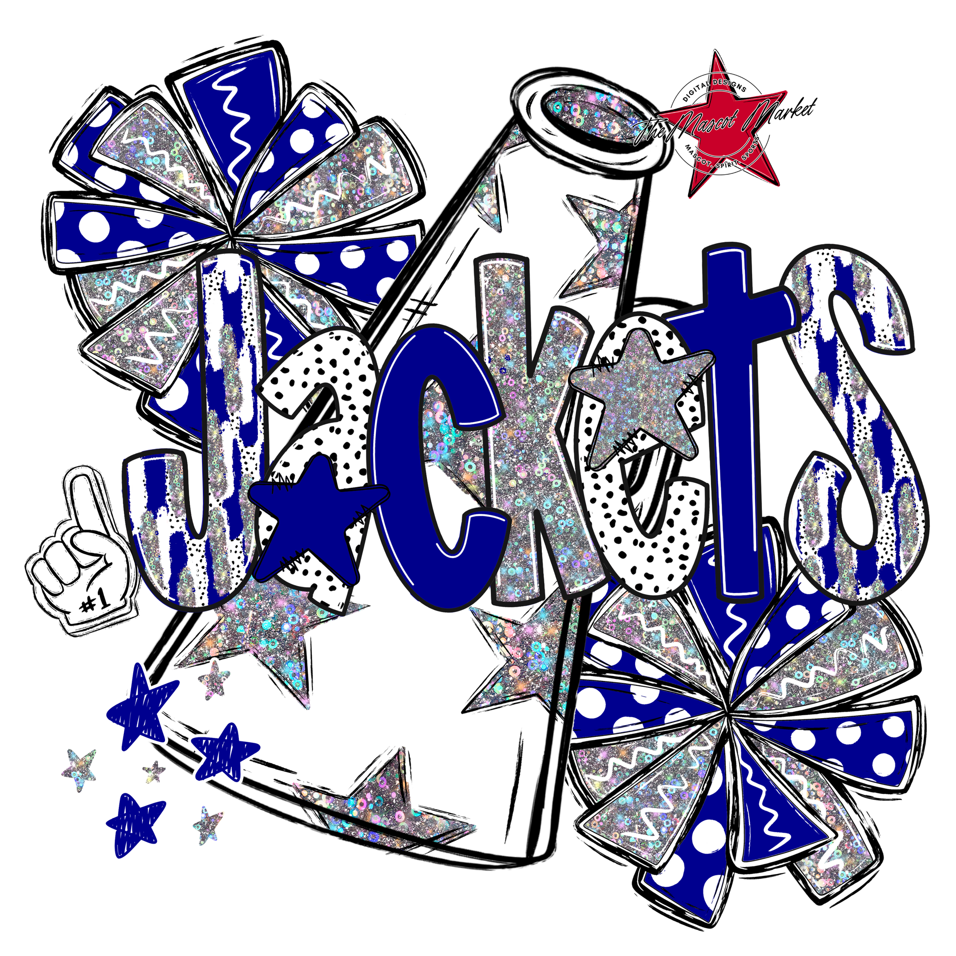 Jackets Cheer Megaphone Scrape-Blue