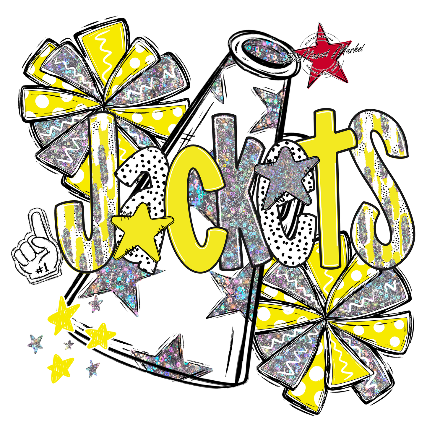 Jackets Cheer Megaphone Scrape-Bright Yellow