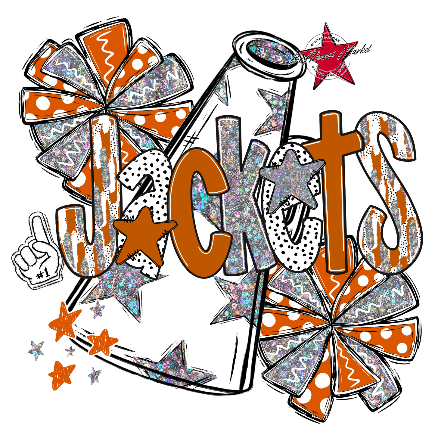 Jackets Cheer Megaphone Scrape-Burnt Orange