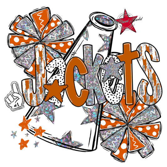 Jackets Cheer Megaphone Scrape-Burnt Orange