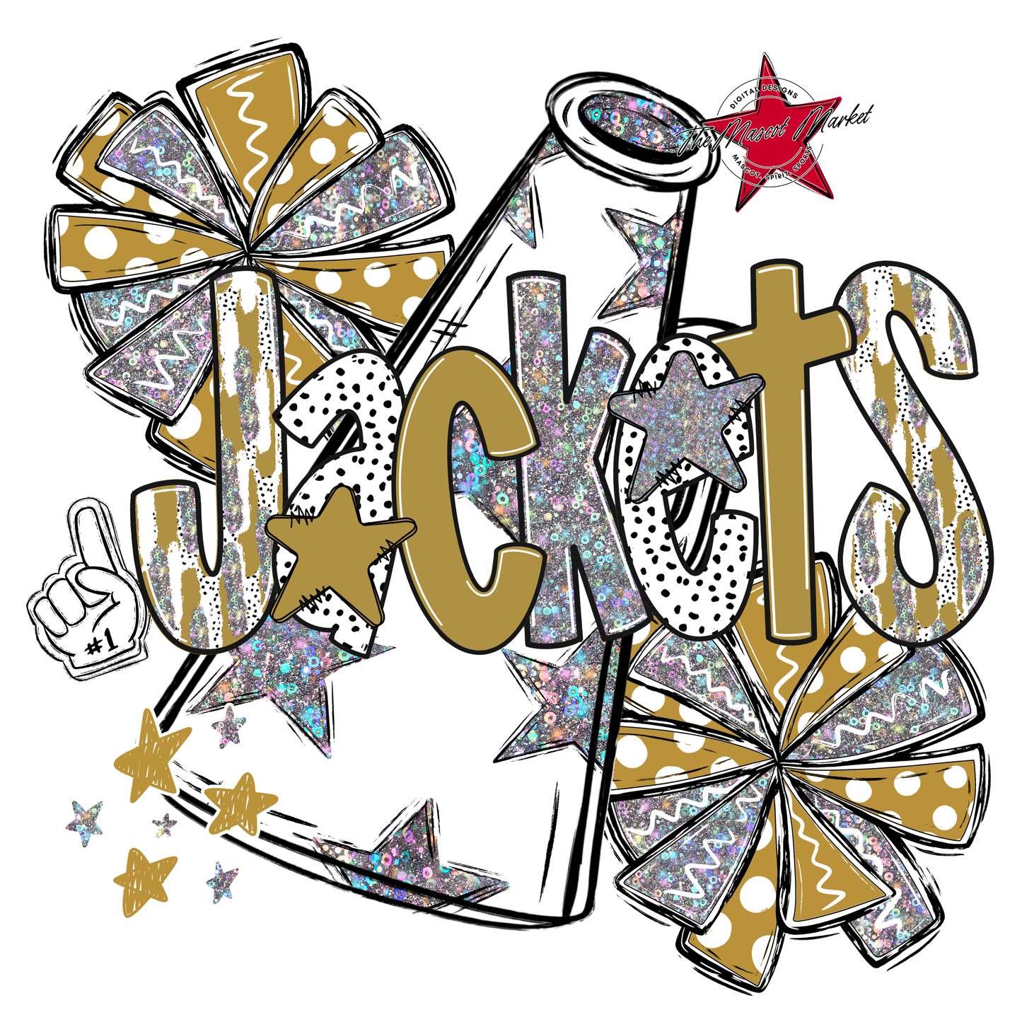 Jackets Cheer Megaphone Scrape-Gold