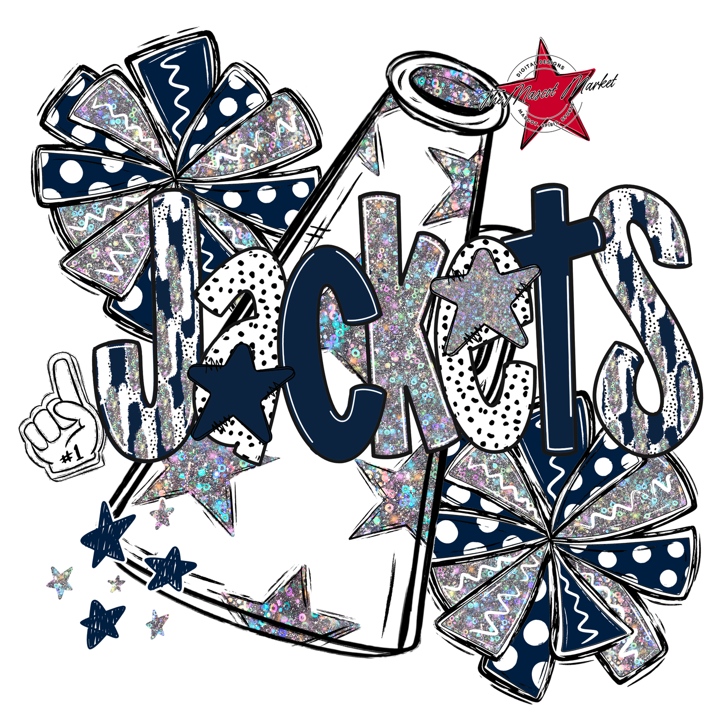 Jackets Cheer Megaphone Scrape-Navy