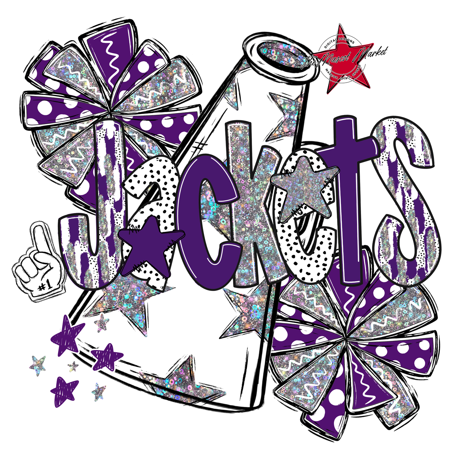 Jackets Cheer Megaphone Scrape-Purple
