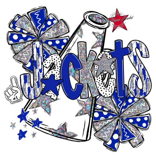 Jackets Cheer Megaphone Scrape-Royal Blue