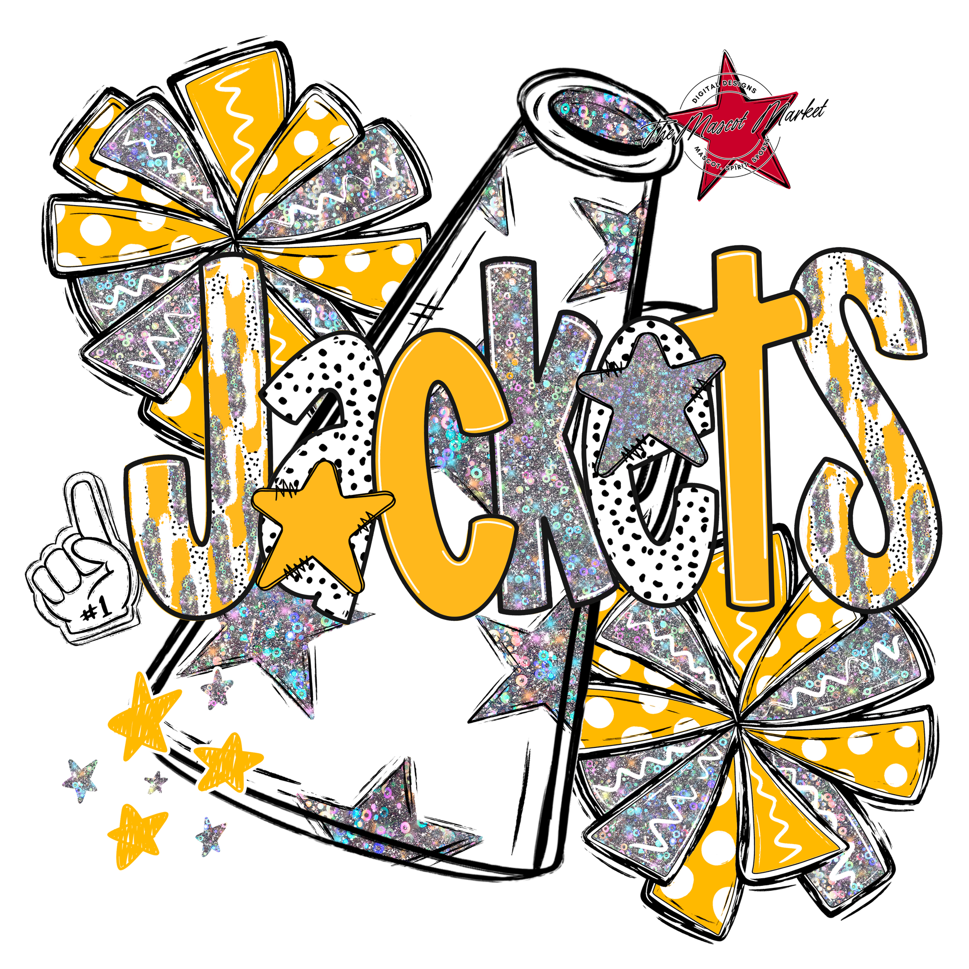 Jackets Cheer Megaphone Scrape-Yellow