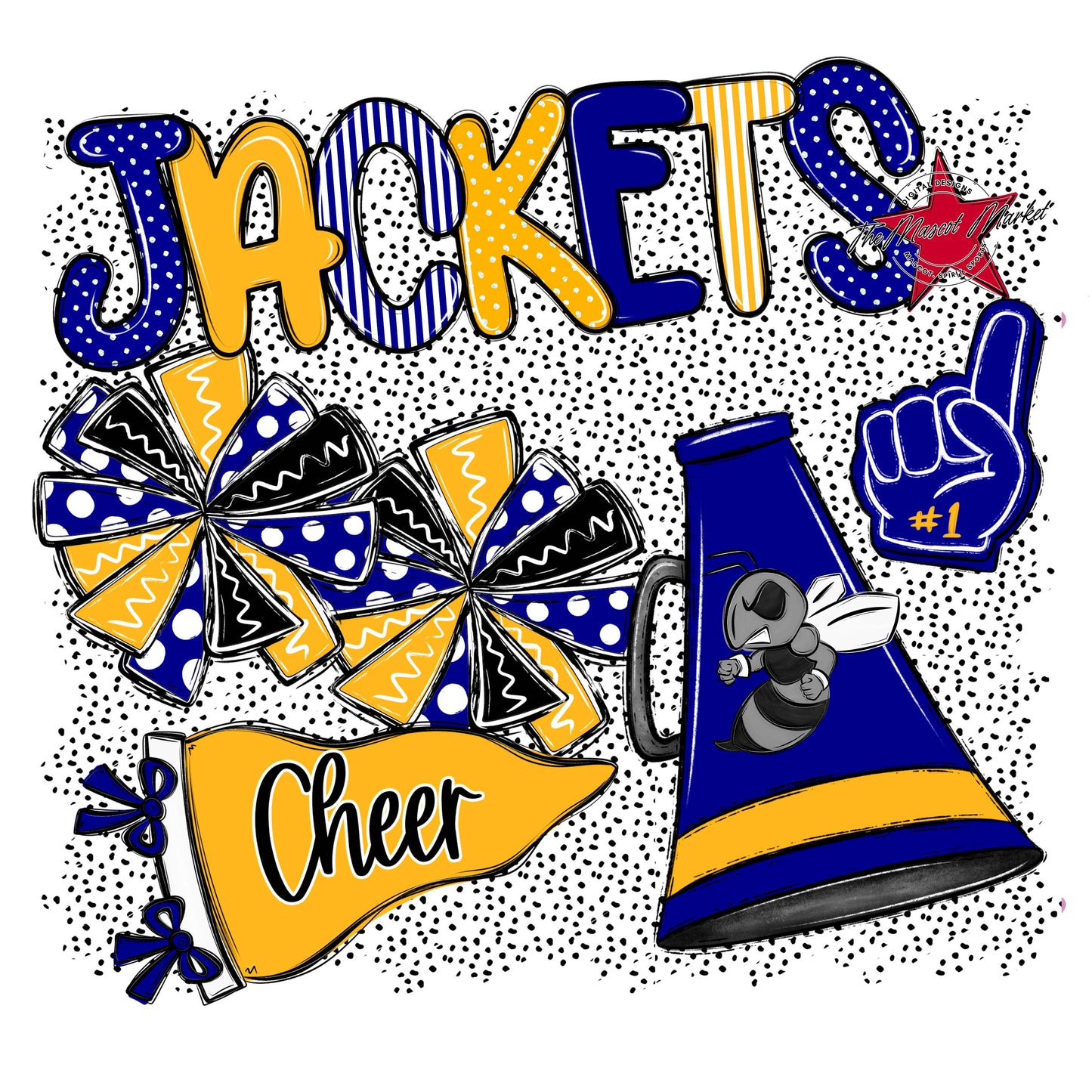 Jackets Cheer Spirit-Blue & Yellow