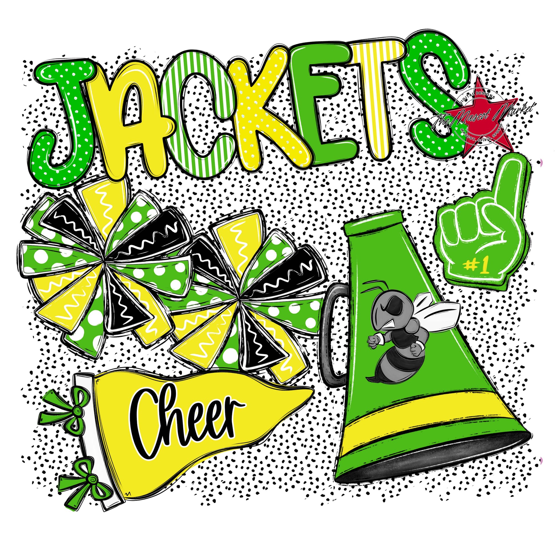 Jackets Cheer Spirit-Bright Green & Bright Yellow