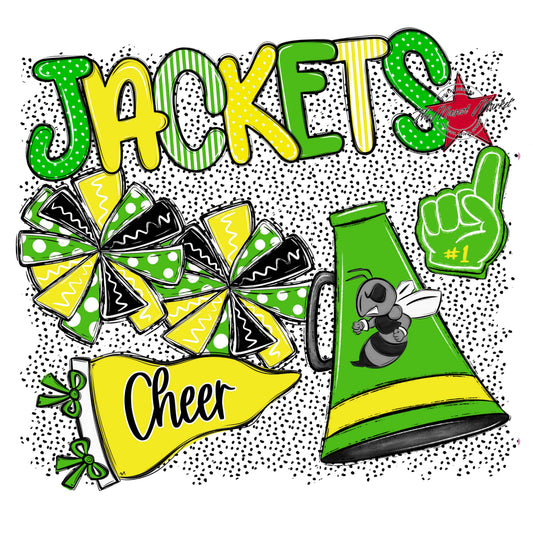 Jackets Cheer Spirit-Bright Green & Bright Yellow
