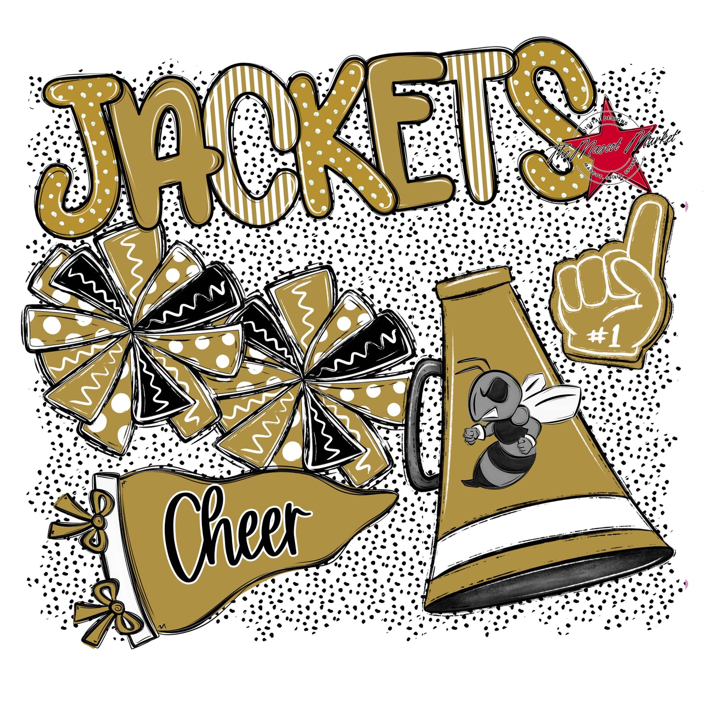 Jackets Cheer Spirit-Gold
