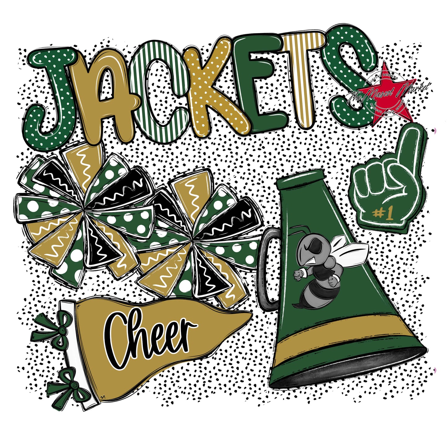 Jackets Cheer Spirit-Green & Gold