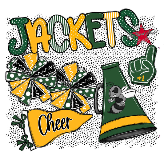 Jackets Cheer Spirit-Green & Yellow