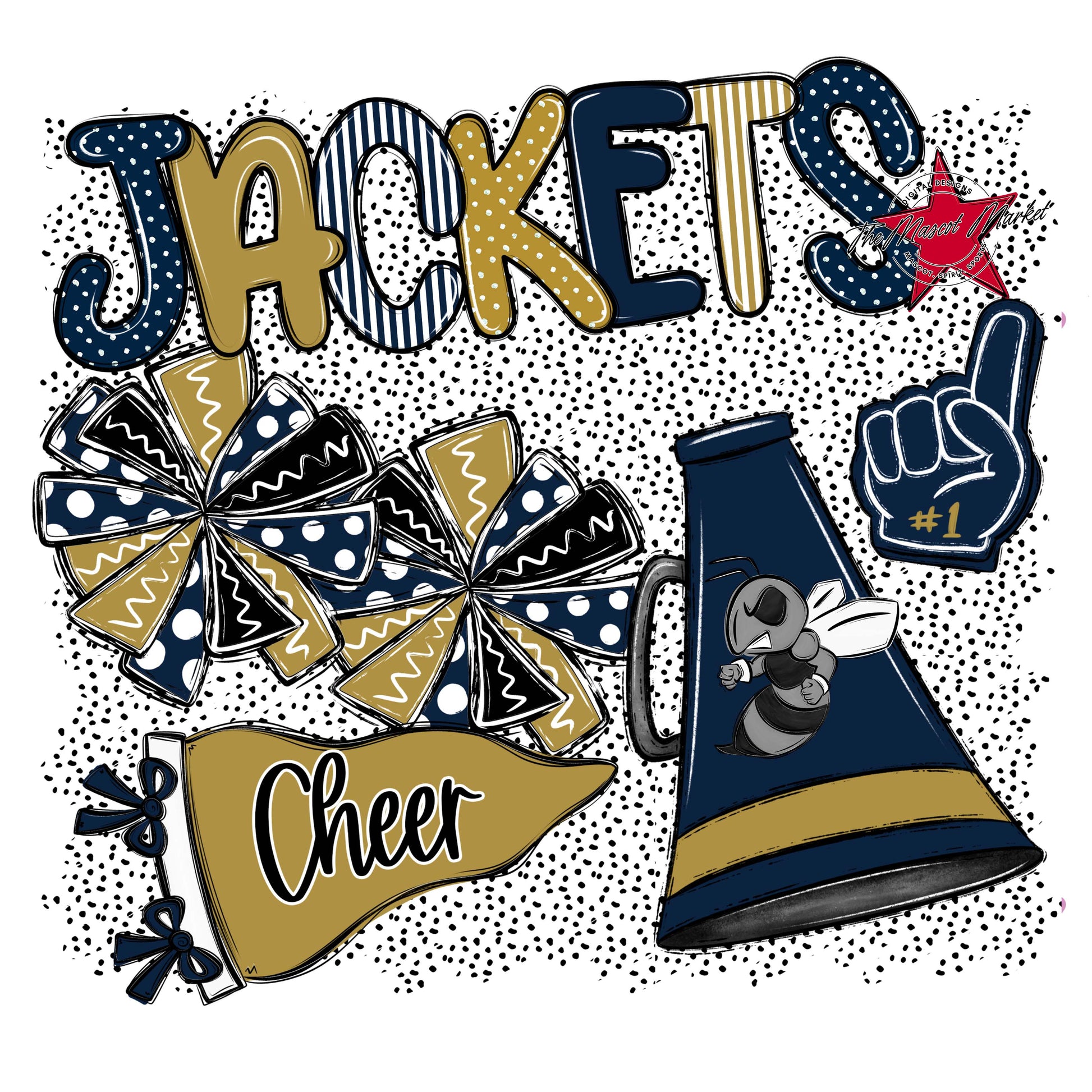 Jackets Cheer Spirit-Navy & Gold
