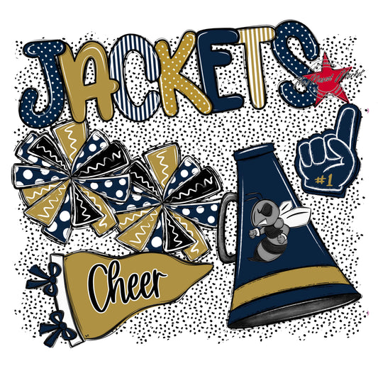 Jackets Cheer Spirit-Navy & Gold