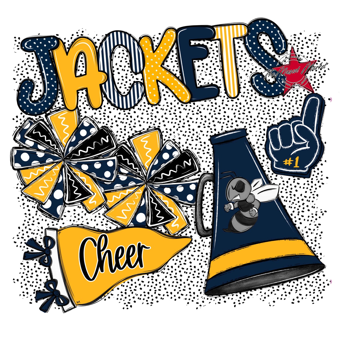 Jackets Cheer Spirit-Navy & Yellow