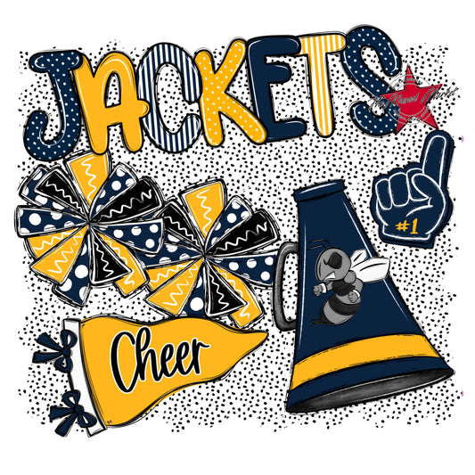 Jackets Cheer Spirit-Navy & Yellow