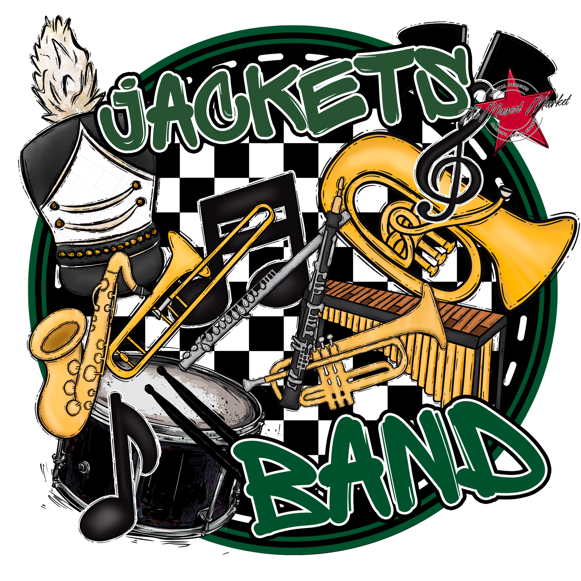 Jackets Circle Band Design-Green
